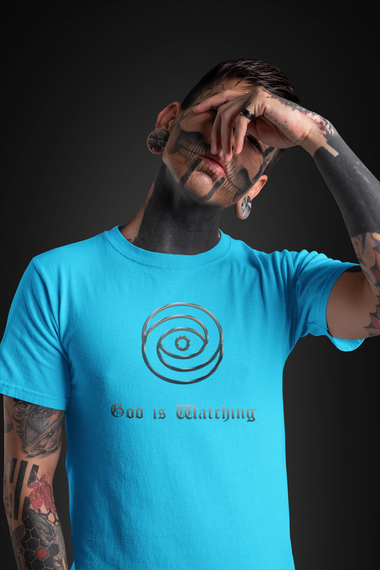 Rorrom Abstract Blue T-shirt - Eye of the God