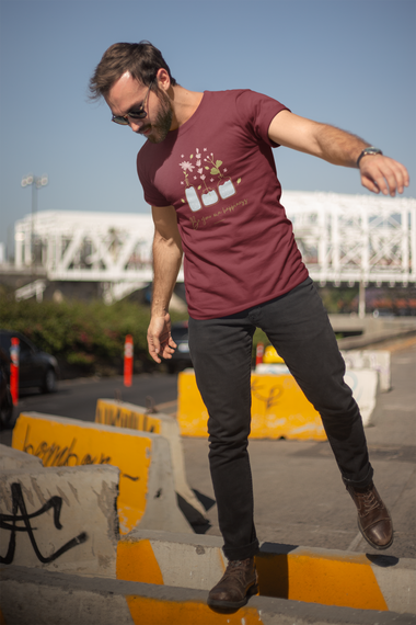 Rorrom Offbeat Maroon T-shirt - Happiness