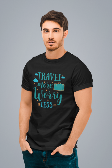 Rorrom Explore Black T-shirt - Travel More, Worry Less