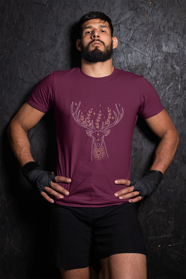 Rorrom Abstract Maroon T-shirt - Reindeer