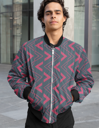 Rorrom High-Style Bomber Jacket - Grey Mosaic