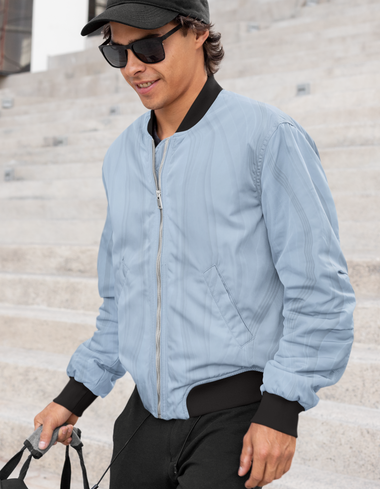 Rorrom High-Style Bomber Jacket - Blue Shadows