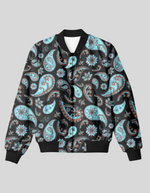 Rorrom High-Style Bomber Jacket - Blue Paisley