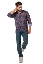 Rorrom Premium Printed Shirt - Purple Groove