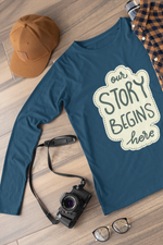 Rorrom Full-On Navy Blue T-shirt - Our Story Begins Here