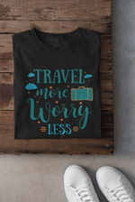 Rorrom Explore Black T-shirt - Travel More, Worry Less