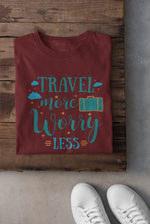 Rorrom Explore Maroon T-shirt - Travel More, Worry Less