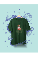 Rorrom Offbeat Green T-shirt - Flamingo