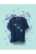 Rorrom Offbeat Navy Blue T-shirt - Tic Tac Toe