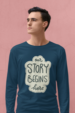 Rorrom Full-On Navy Blue T-shirt - Our Story Begins Here