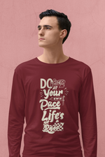 Rorrom Full-On Maroon T-shirt - Do Things at Your Pace!