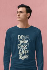 Rorrom Full-On Navy Blue T-shirt - Do Things at Your Pace!