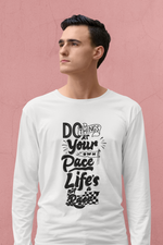 Rorrom Full-On White T-shirt - Do Things at Your Pace!