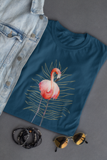 Rorrom Offbeat Navy Blue T-shirt - Flamingo