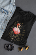 Rorrom Offbeat Black T-shirt - Flamingo