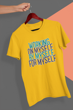 Rorrom WoW Golden Yellow T-shirt - Working on Myself