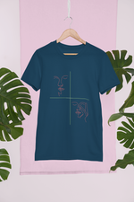 Rorrom Abstract Navy Blue T-shirt - Faces