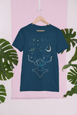 Rorrom Abstract Navy Blue T-shirt - Wonder Woman