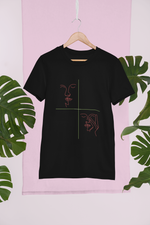 Rorrom Abstract Black T-shirt - Faces
