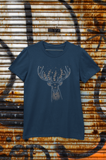 Rorrom Abstract Navy Blue T-shirt - Reindeer