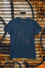 Rorrom Abstract Navy Blue T-shirt - Faces