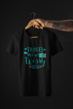Rorrom Explore Black T-shirt - Travel More, Worry Less