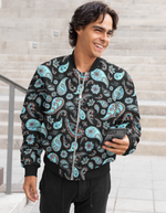 Rorrom High-Style Bomber Jacket - Blue Paisley