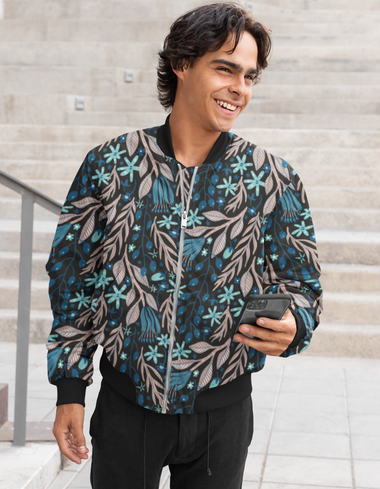 Rorrom High-Style Bomber Jacket - Blue Forest