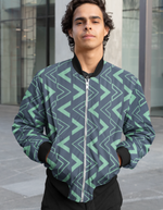 Rorrom High-Style Bomber Jacket - Green Mosaic