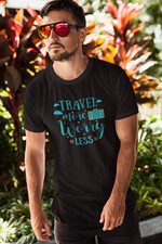 Rorrom Explore Black T-shirt - Travel More, Worry Less