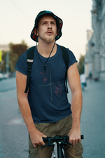 Rorrom Abstract Navy Blue T-shirt - Faces