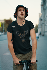 Rorrom Abstract Black T-shirt - Reindeer