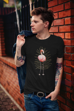 Rorrom Offbeat Black T-shirt - Flamingo