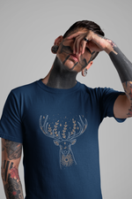 Rorrom Abstract Navy Blue T-shirt - Reindeer