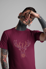 Rorrom Abstract Maroon T-shirt - Reindeer