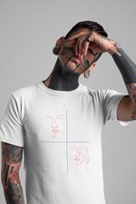 Rorrom Abstract White T-shirt - Faces