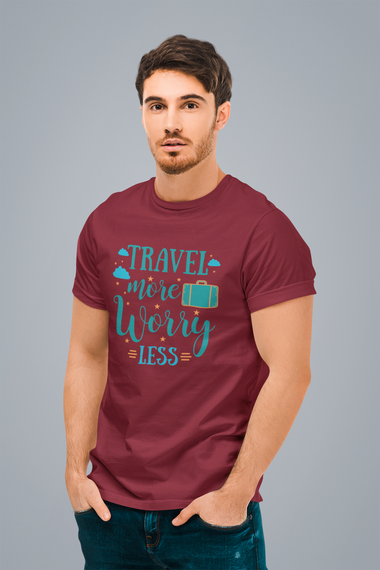 Rorrom Explore Maroon T-shirt - Travel More, Worry Less