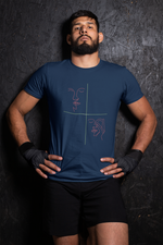Rorrom Abstract Navy Blue T-shirt - Faces