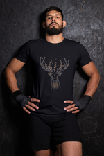 Rorrom Abstract Black T-shirt - Reindeer