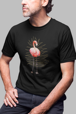 Rorrom Offbeat Black T-shirt - Flamingo