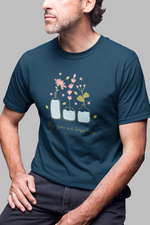 Rorrom Offbeat Navy Blue T-shirt - Happiness