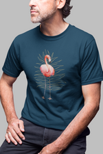 Rorrom Offbeat Navy Blue T-shirt - Flamingo